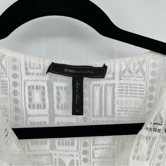 BCBGMaxAzria  Immane Peplum White 
Lace Top - Picture 4 of 7